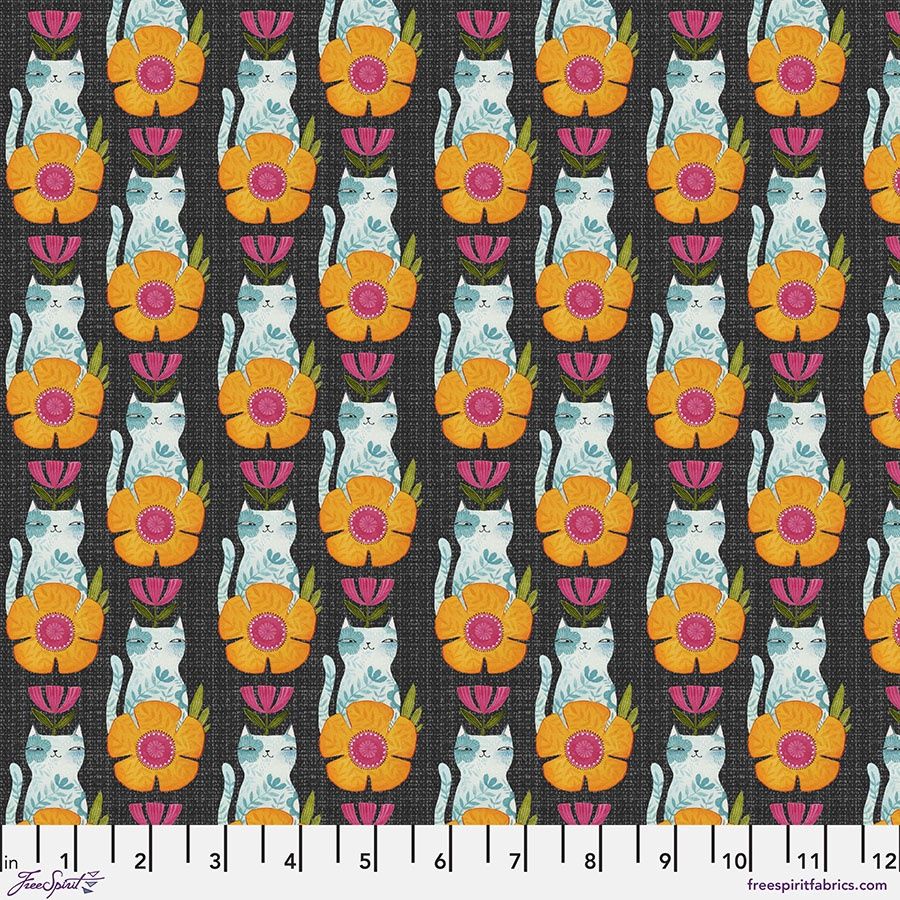FreeSpirit Fabrics Here Kitty Kitty by Cori Dantini Bossy Boots PWCD052.XBlack