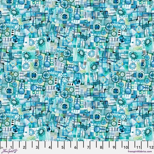 FreeSpirit Fabrics L&#39;Heure Bleue PWES028.Mint