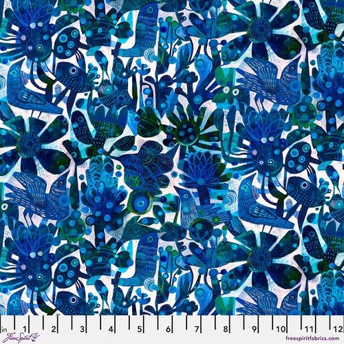 FreeSpirit Fabrics L&#39;Heure Bleue PWES029.Ultramarine