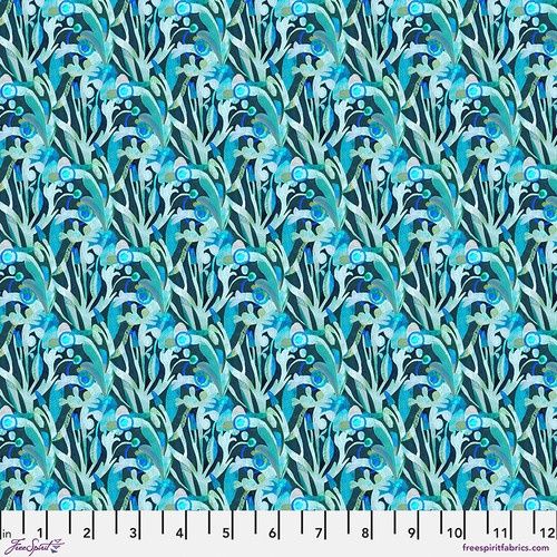 FreeSpirit Fabrics L&#39;Heure Bleue PWES026.Teal