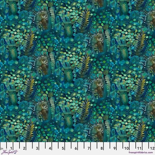 FreeSpirit Fabrics L&#39;Heure Bleue PWES027.Emerald