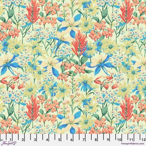 FreeSpirit Fabrics Nation of Flowers PWMN053.Sky