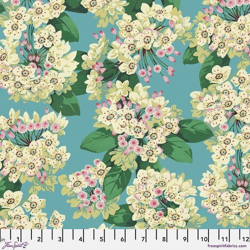 FreeSpirit Fabrics Nation of Flowers PWMN044.Aqua