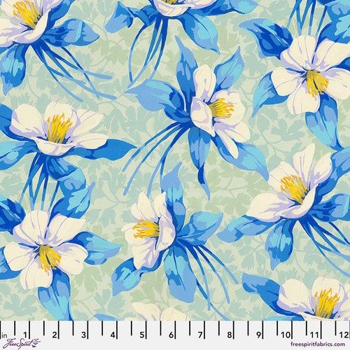 FreeSpirit Fabrics Nation of Flowers PWMN049.Sky
