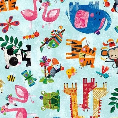 Blank Quilting Zoo Crew B-3865-11 Soft Blue