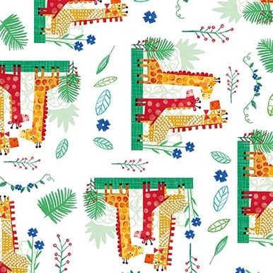 Blank Quilting Zoo Crew B-3869-01 White