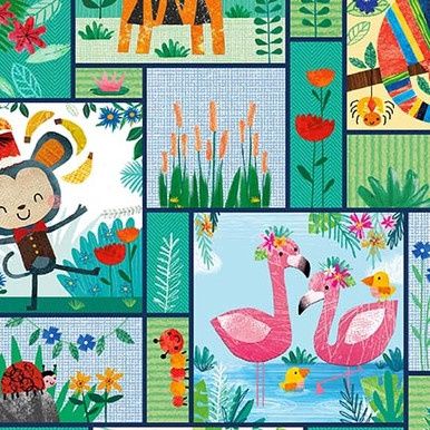Blank Quilting Zoo Crew B-3866-17 Teal