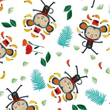 Blank Quilting Zoo Crew B-3863-01 White
