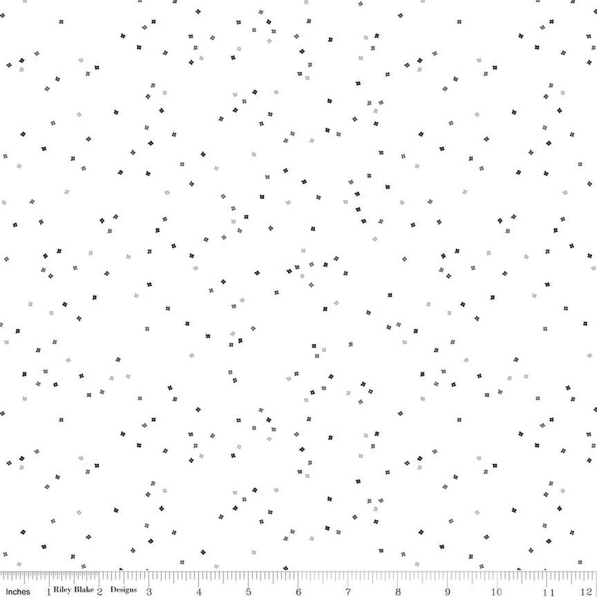 Riley Blake Designs Blossoms on White C730 All the Gray