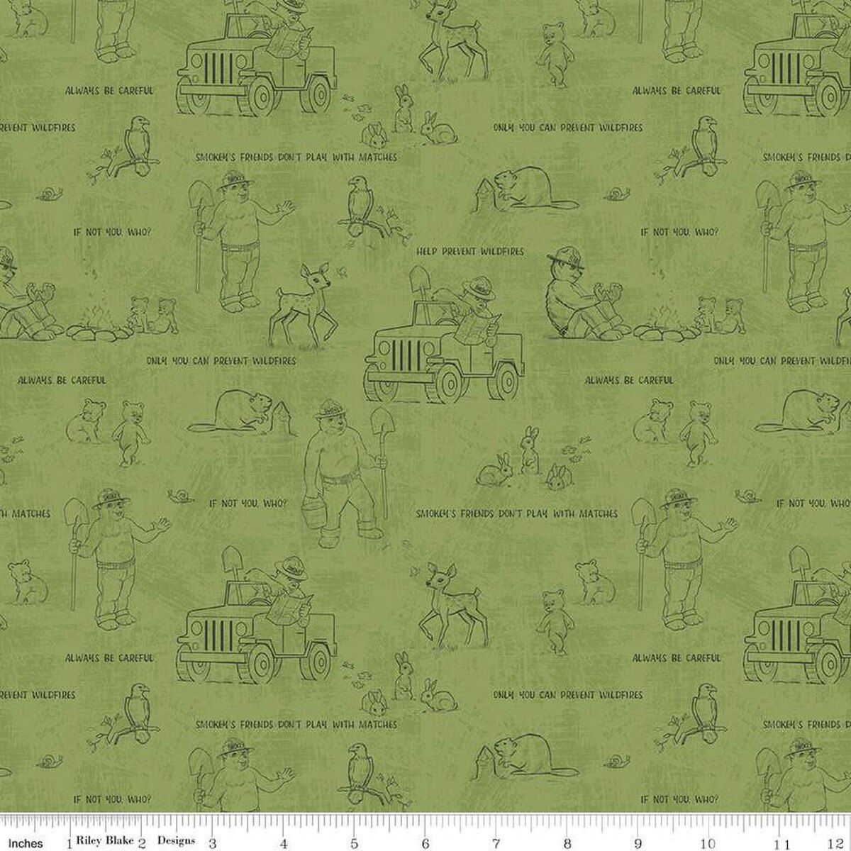 Riley Blake Designs Friends of Smokey Bear C16504-Grass