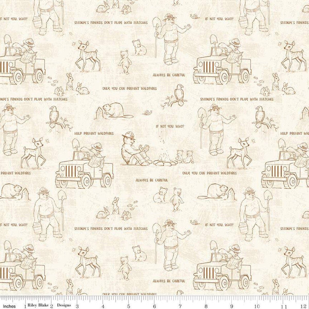 Riley Blake Designs Friends of Smokey Bear C16504-Cream