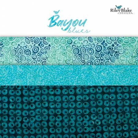 Riley Blake Designs Expressions Batiks Bayou Blues Rolie Polie RP BYUBLS 40