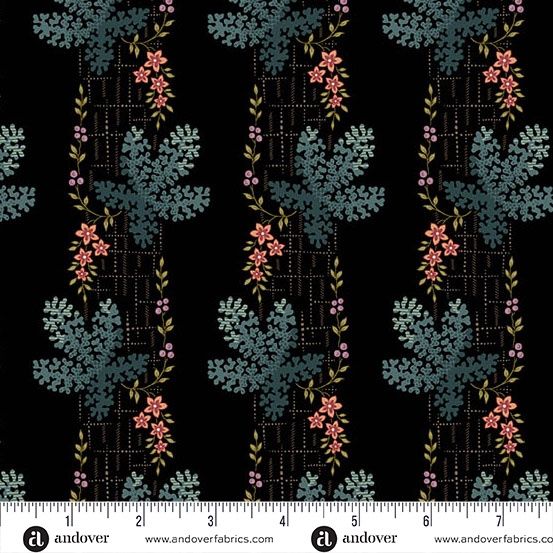 Andover Fabrics Dahlia  A-1374-K Midnight