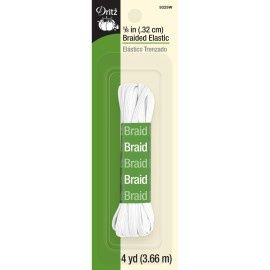 Braided Elastic 1/8 &quot; DRI9329W White