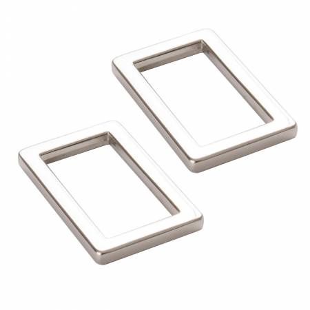 ByAnnie Rectangle Ring Flat 1&quot; Nickel Set of Two HAR1RRNTWO