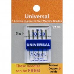 Klasse Universal Needles Size 70/10 6 Count package TACAA5100-070