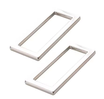 Rectangle Ring Flat 1.5&quot; Nickel Set of Two HAR15RRNTWO