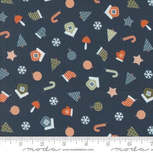 Moda Fabrics Purrfect Christmas 39046 16 Midnight