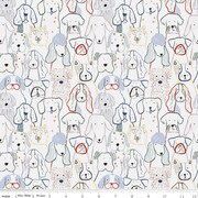 Riley Blake Designs Flannel Inky Dog Club F16024-Gray