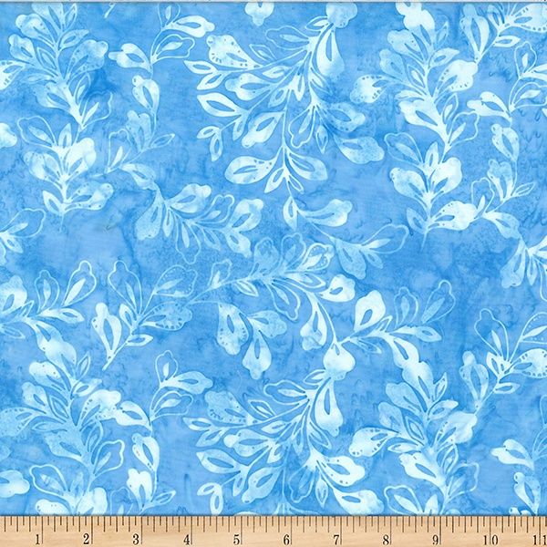 Hoffman Fabrics Bali Batik Decorative Leaves W2583 1 Azure