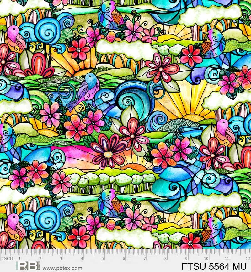 P&amp;B Textiles Flower to the Sun FTSU 05564 MU