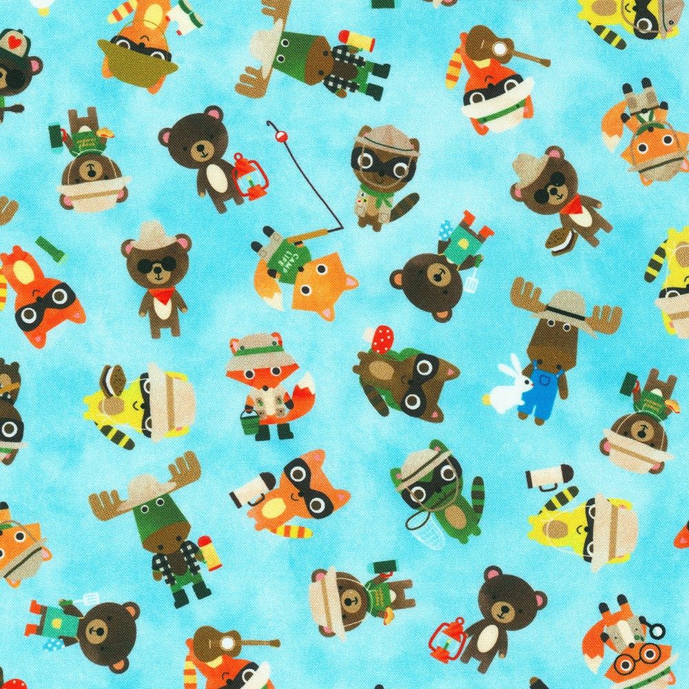 Robert Kaufman Fabrics Campground Critters AAKD-22783-63 Sky