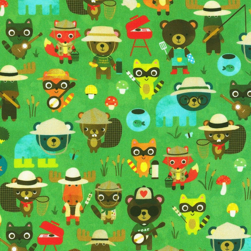Robert Kaufman Fabrics Campground Critters AAKD-22780-270 Meadow
