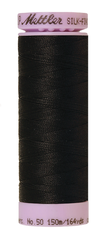Mettler Silk Finish 50 wt Cotton Thread 164 Yds 9105-4000 Black