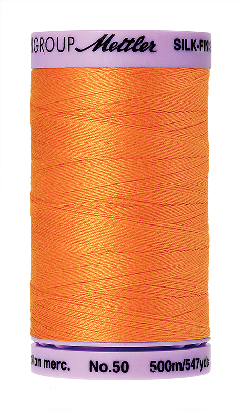 Mettler Silk Finish 50 wt Cotton Thread 547 Yds 9104-0122 Pumpkin