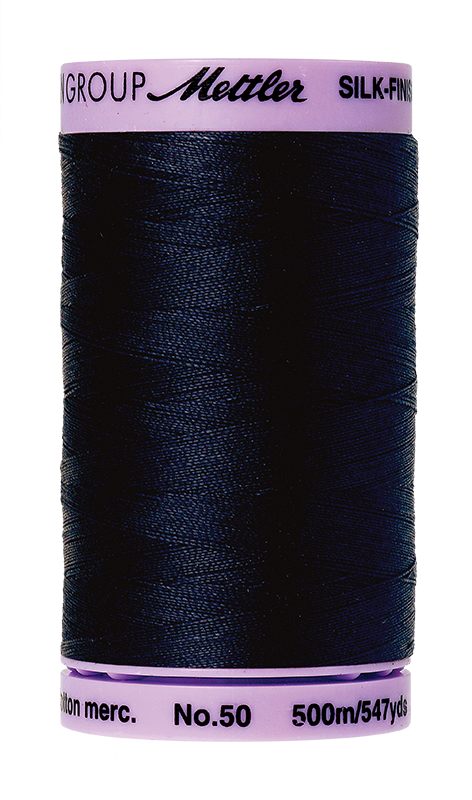 Mettler Silk Finish 50 wt Cotton Thread 547 Yds 9104-0827 Dark Blue