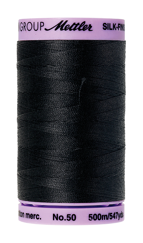 Mettler Silk Finish 50 wt Cotton Thread 547 Yds 9104-4000 Black