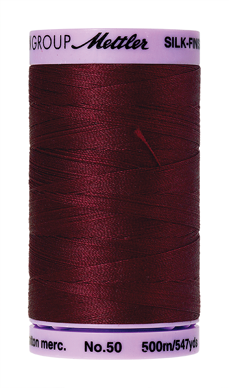 Mettler Silk Finish 50 wt Cotton Thread 547 Yds 9104-0918 Cranberry