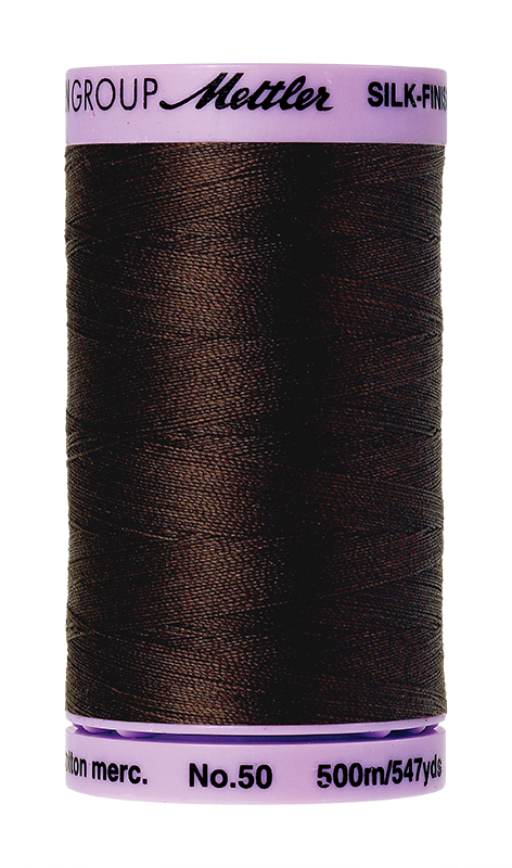 Mettler Silk Finish 50 wt Cotton Thread 547 Yds 9104-1382 Black Peppercorn