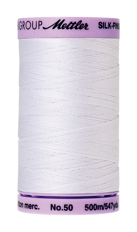 Mettler Silk Finish 50 wt Cotton Thread 547 Yds 9104-2000 White
