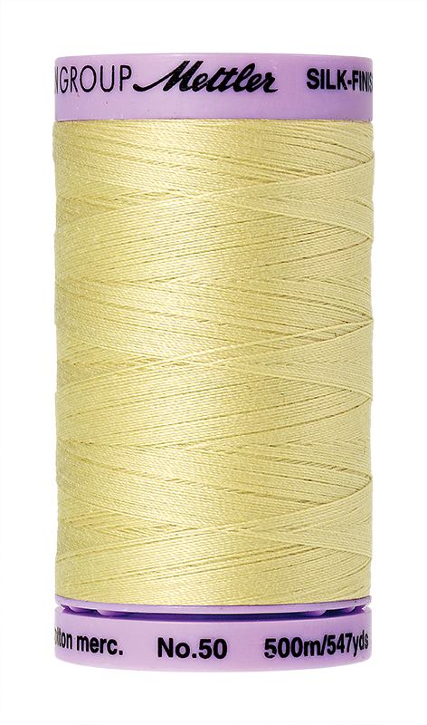 Mettler Silk Finish 50 wt Cotton Thread 547 Yds 9104-1412 Lemon Frost