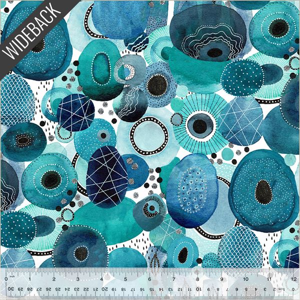 Windham Fabrics Ebb &amp; Flow 54032DW-1DES Wideback Aqua