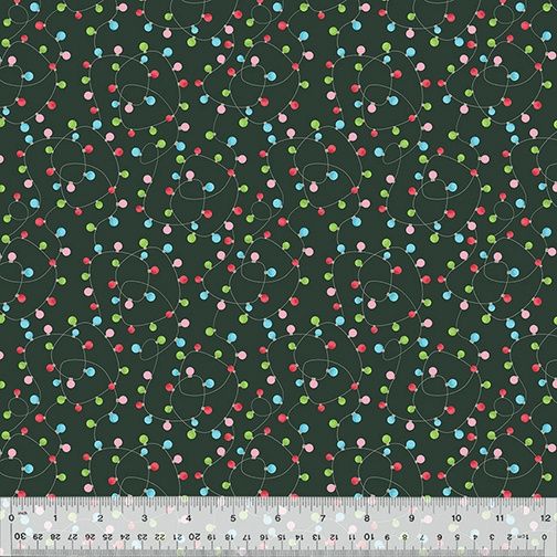 Windham Fabrics Happy Pawlidays Tangled Lights 53551 2 Soft Black
