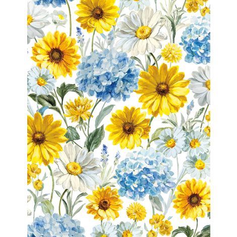 Wilmington Prints Bees &amp; Blooms 1077 89282 154 White