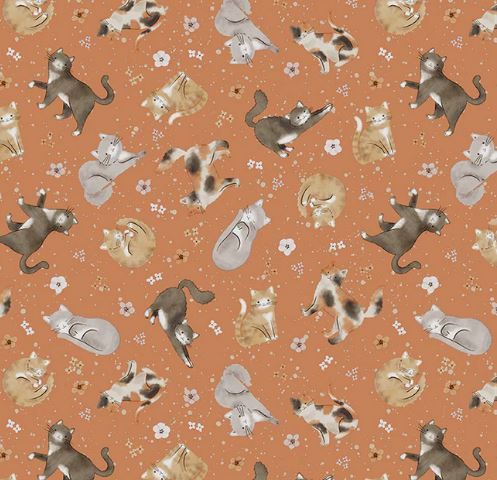 Windham Fabrics Petal and Purr 54587-3 Rust