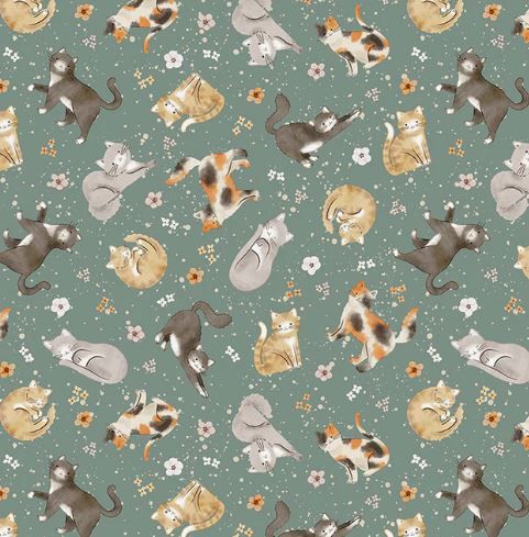 Windham Fabrics Petal and Purr 54587-4 Sage