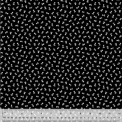 Windham Fabrics Pen &amp; Ink Bud 53569-2 Black