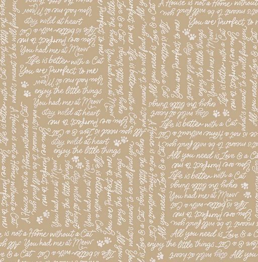 Windham Fabrics Petal and Purr 54592-2 Taupe