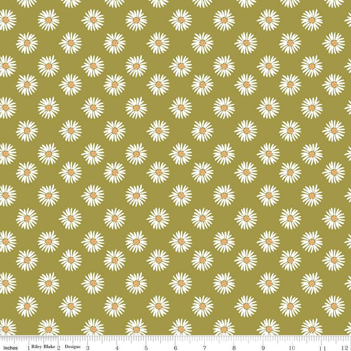 Riley Blake Designs Flora No.6 Daisies C14461-Green