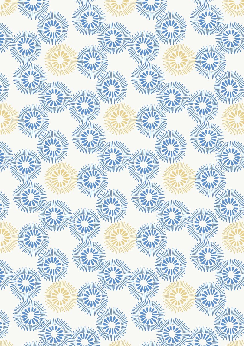 Lewis &amp; Irene Hajime SH17 Flower Burst Linen and Blue