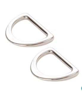ByAnnie D Ring Flat 1&quot; Set of 2 HAR1DRNTWO Nickel