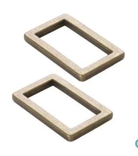 ByAnnie Rectangle Ring Flat 1&quot; Set of 2 HAR1RRABTWO Antique Brass