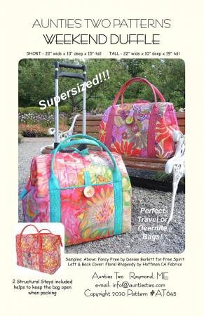 Aunties Two Weekend Duffle Pattern AT645