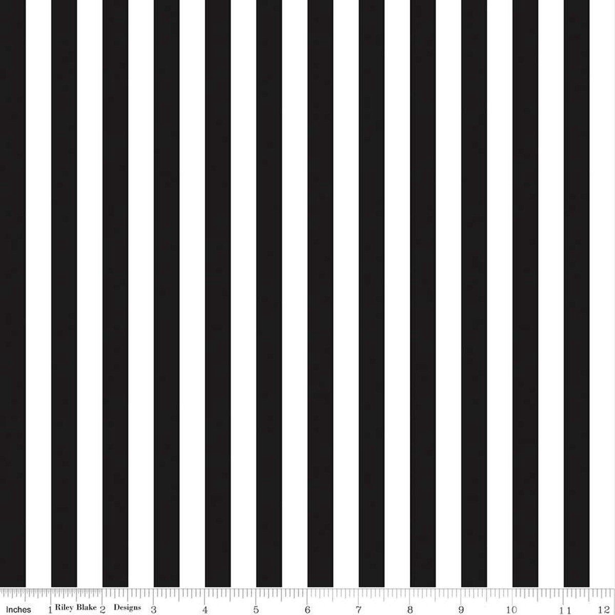 Riley Blake Designs Half Inch Stripe C530-110 Black