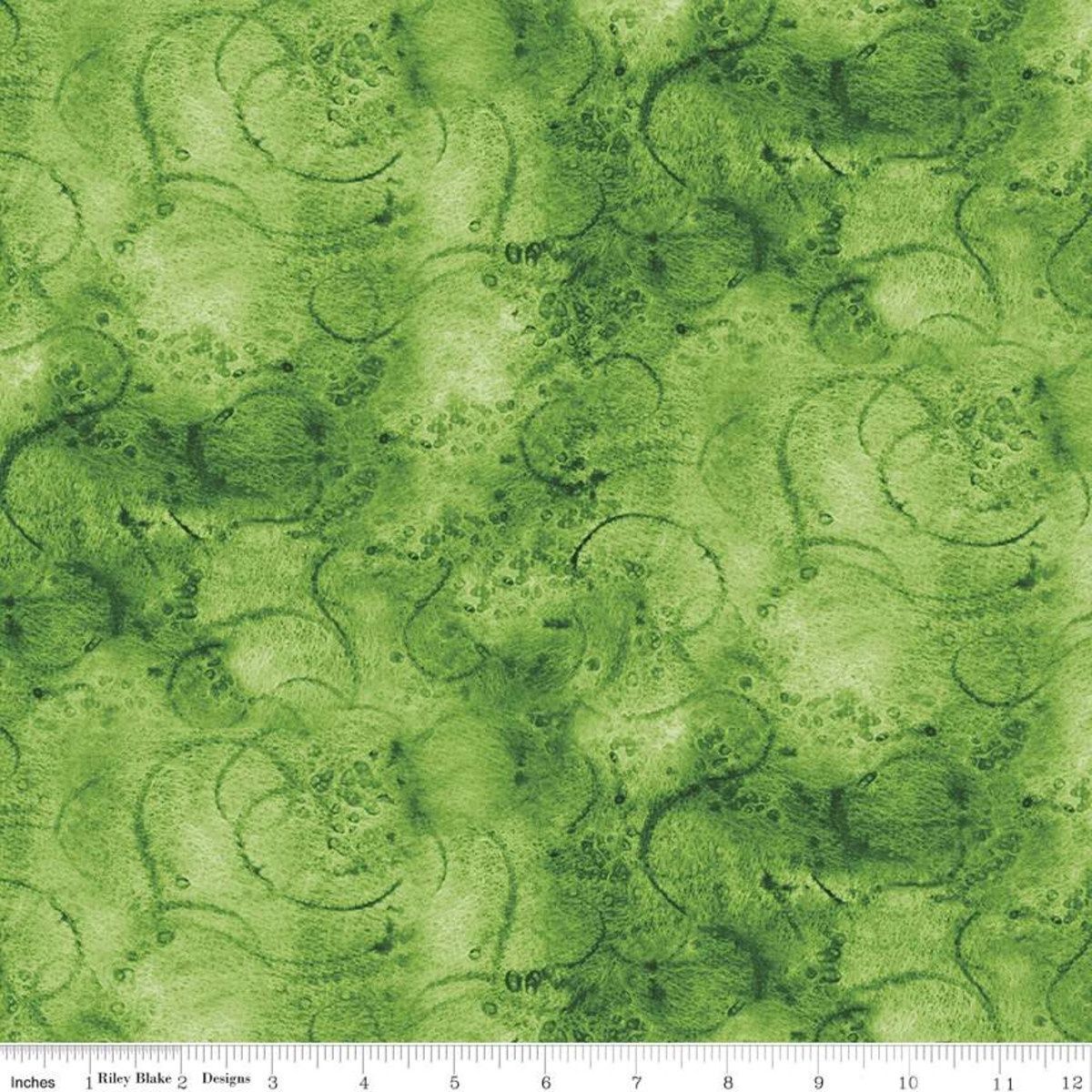 Riley Blake Designs Painter&#39;s Watercolor Swirl C680-Medium Green