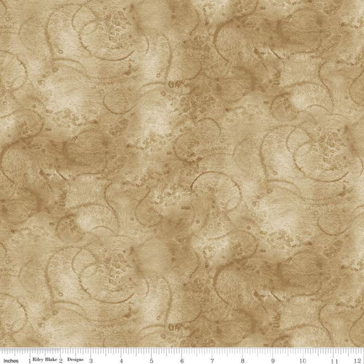 Riley Blake Designs Painter&#39;s Watercolor Swirl by J. Wecker Frisch C680-Khaki